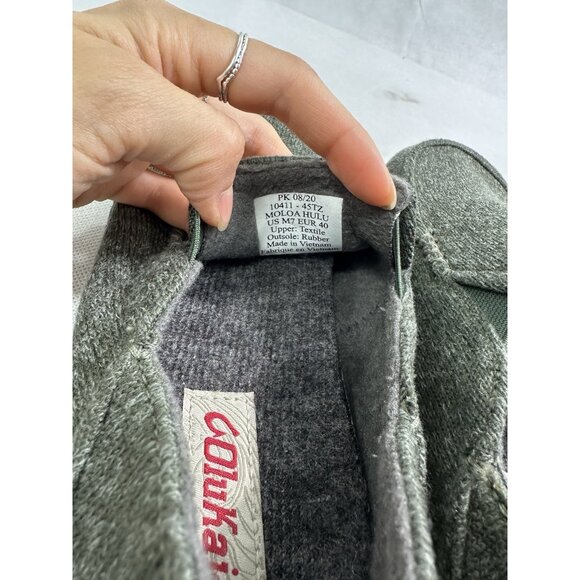 Olukai Moloa Hulu Wool Blend Slippers Loafers Trench Green Men’s 7 EUC - Picture 6 of 7